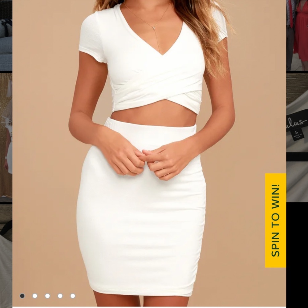 Lulus white two piece dress